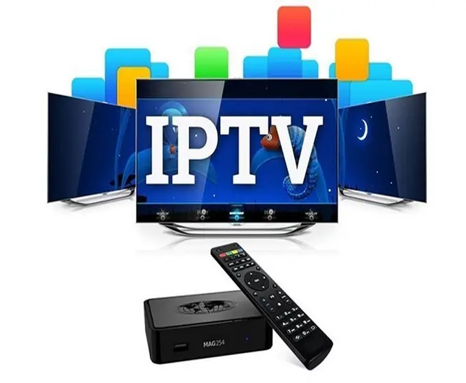 Abonnement IPTV Quebec affiché sur un téléviseur avec interface moderne.