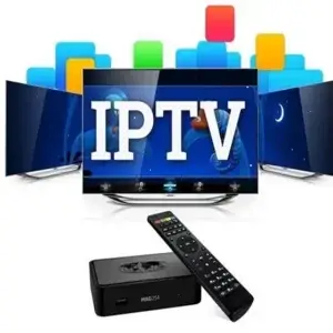 IPTV Quebec affiché sur un téléviseur avec interface moderne.